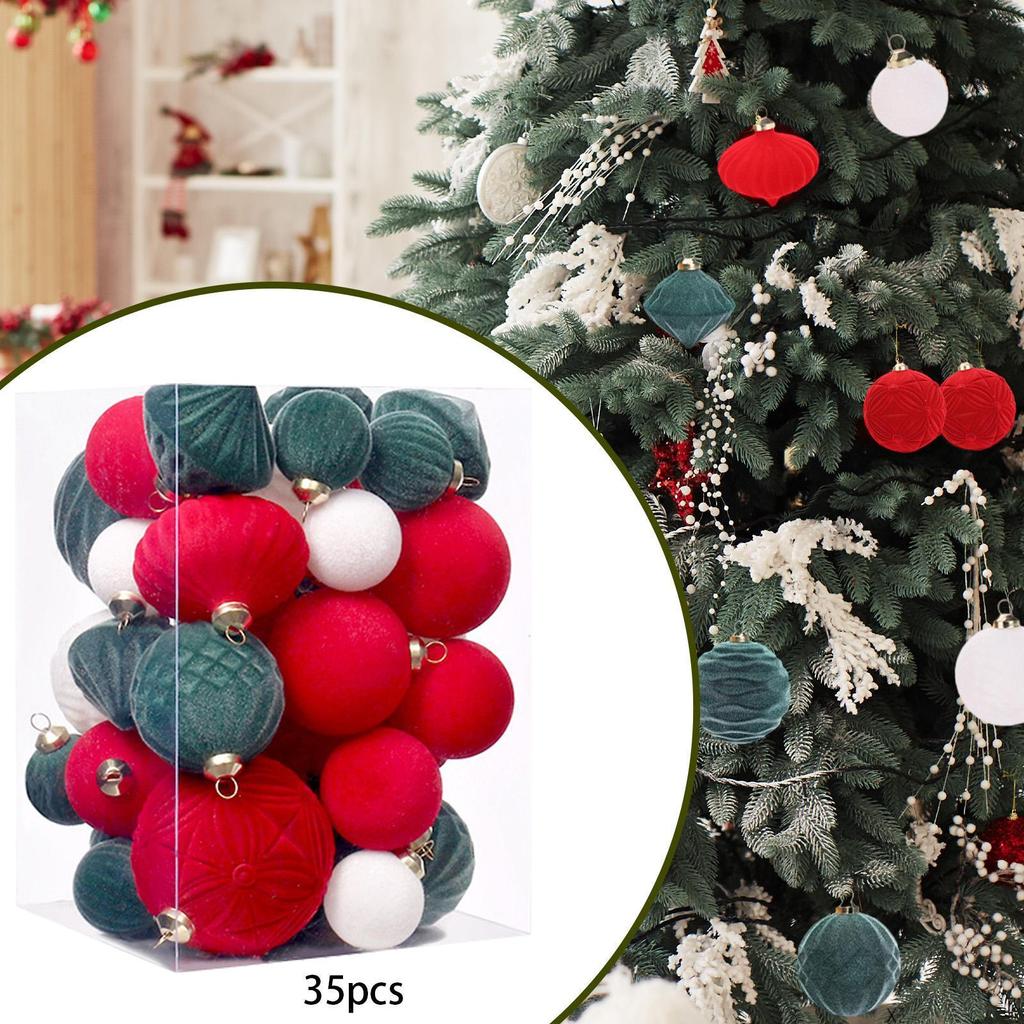 35 Pieces Charm Pendants Xmas Hanging Present Multifunctional Reusable Christmas Ornaments Balls for