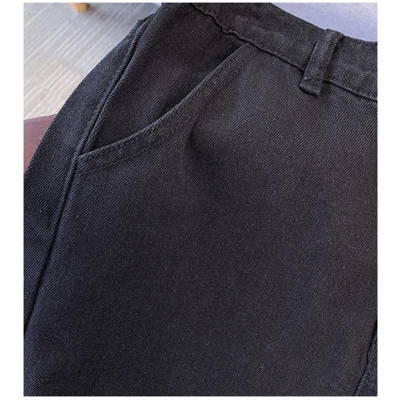 Mote Jeans for Kvinner i Store Størrelser Rette Street Style Denimbukser Elastisk Midje Bukse