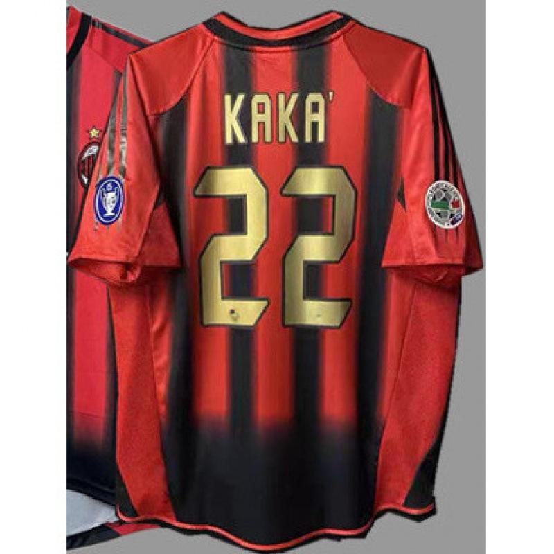 Retro jersey football jersey classic nostalgic replica Thai jersey Kaka game training jersey short-sleeved sportswear
