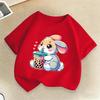 Cute Rabbit Graphic Print Kids Tshirts Summer Casual Fashion Funny Colorful Children ONeck Short Sleeve Tops Tshirts