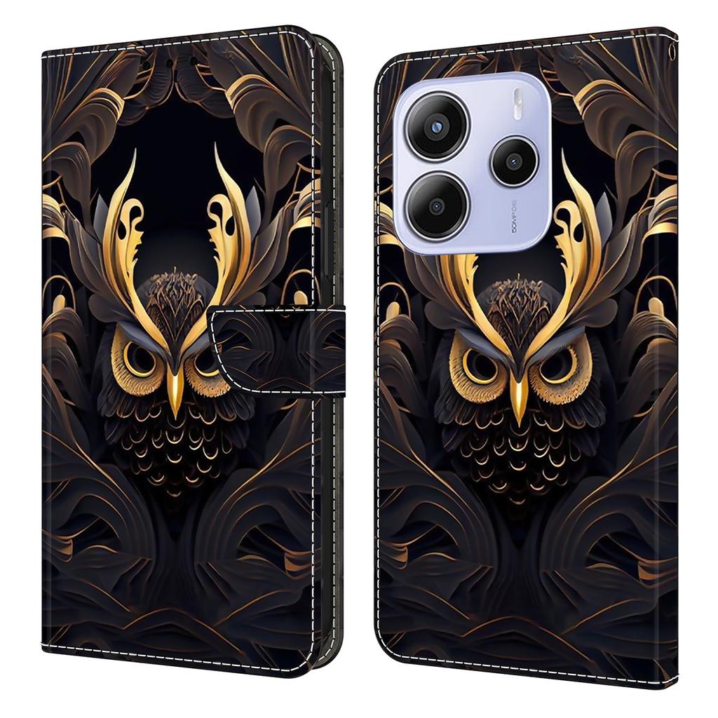 For Xiaomi Redmi Note 14 4G (164.84mm) Wallet Case Pattern Printing PU Leather Flip Stand Phone Cover