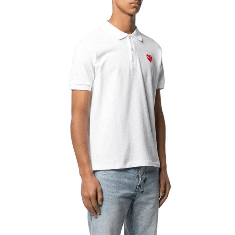 CDG Play Polo Shirts Men's Polo Collar Moderate Straight Fit AZT006