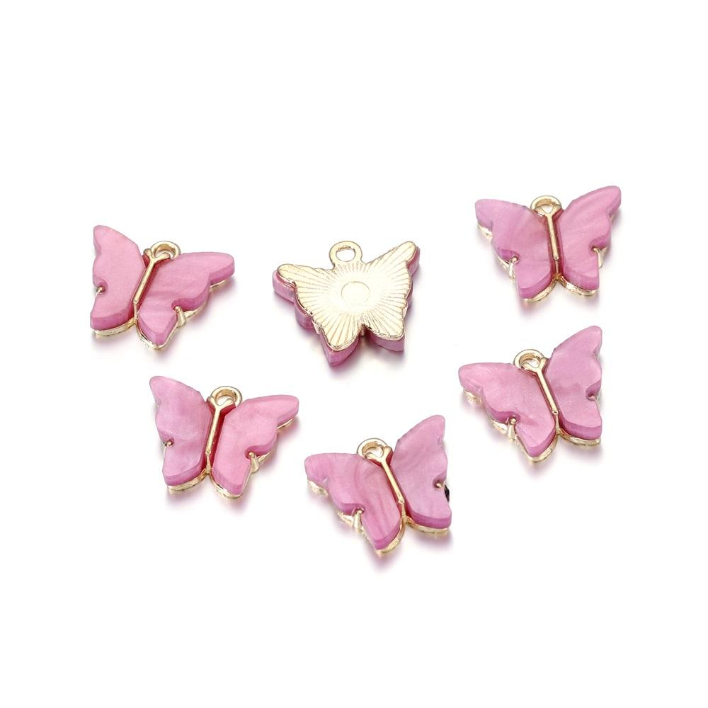 10pcs/lot Colorful Resin Butterfly Charms Pendant Enamel Metal Small Charms Necklace Bracelet For DIY Jewelry Making Accessories