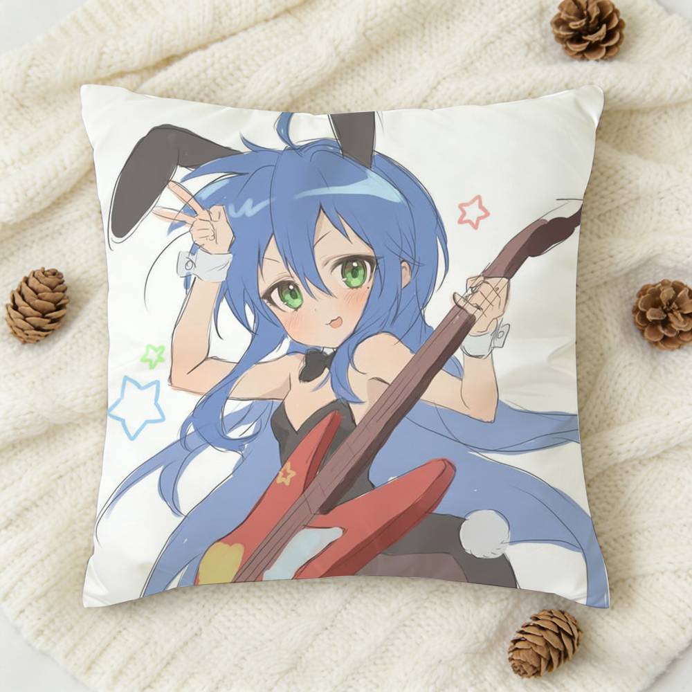 Cute I-Izumi K-Konata Double-Sided Printed Square Decorative Cushion Cover For Sofa Living Room Home Decor