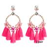 Women's Earring Exaggerated Flowers with Diamonds Tassel Acrylic Earrings Bohemian Temperament Female Earrings