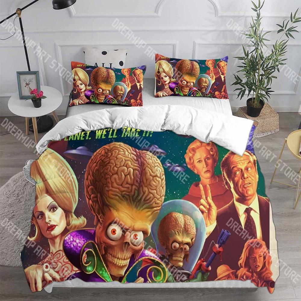 Fashion Mars Attacks! (1996) Bedding Set Single Twin Full Queen King Size Bed Set Kids Bedroom Duvetcover Sets Bed Sheet Set