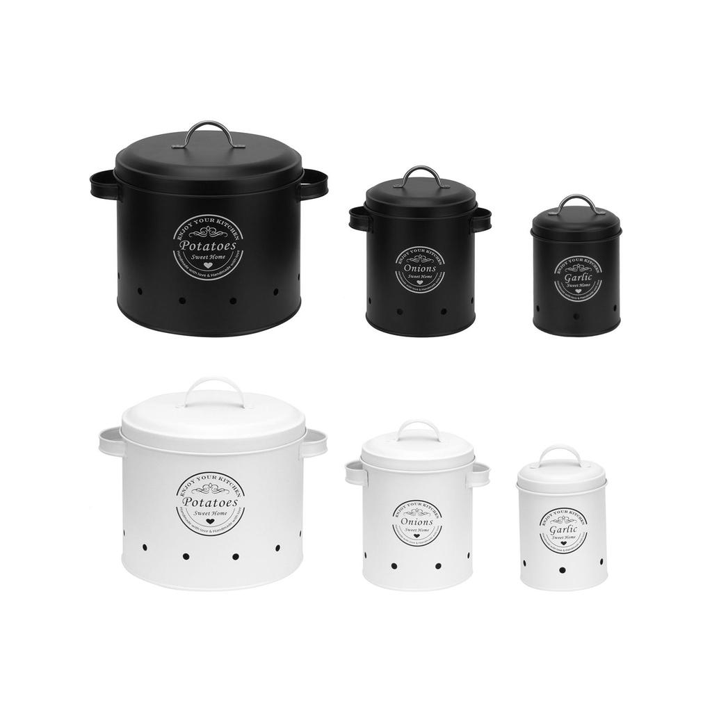Food Storage Container Fresh Vegetable Keeper Potato Storage Tin Canisters for