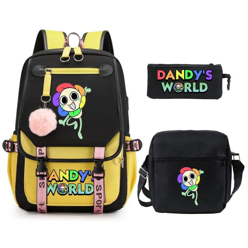 Game Merchandise Elementary And Secondary School Students Fashion Schoolbags Children'S Backpacks Three-Piece Set