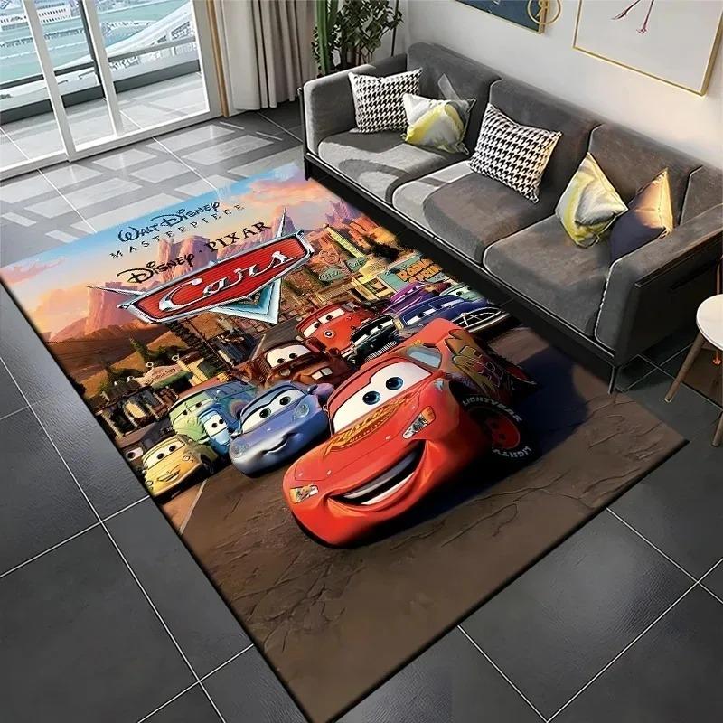  Disney Lightning McQueen Car Printing Carpet Kid Living Room Game Non-slip Soft Entrance Floor Mat Bedroom Home Decor Rug