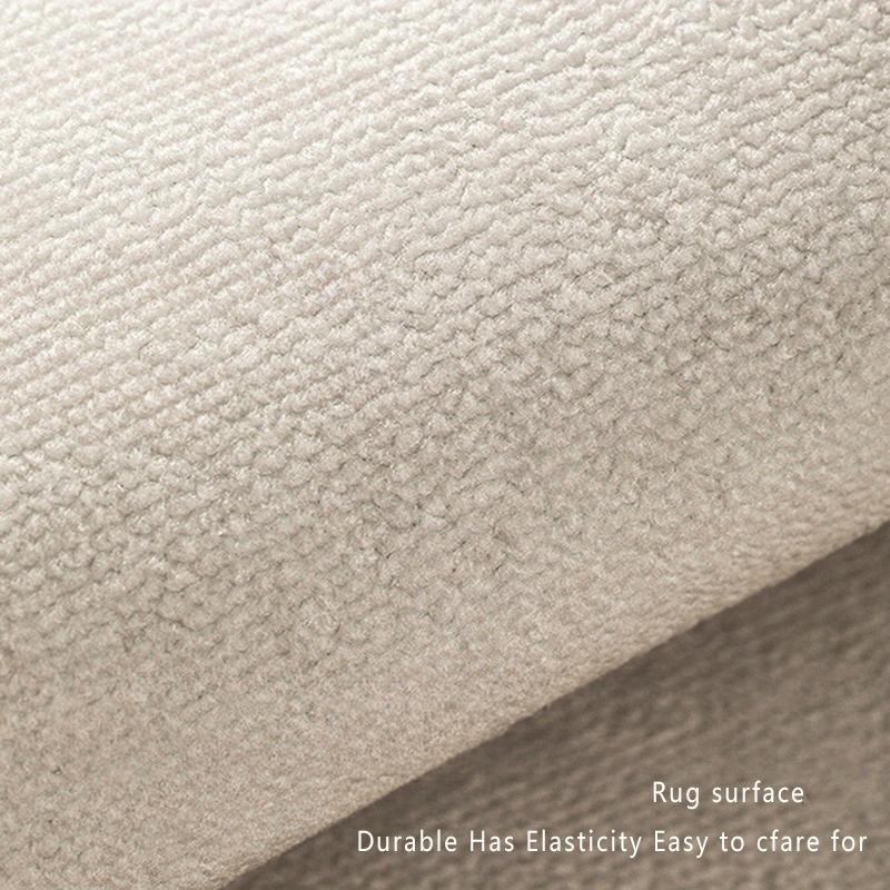 VIKAMA Japanese Cream-Style Half-Circle Floor Mat Easy-Care Bedroom, Study, Dressing Table Rug Minimalist Home Decor
