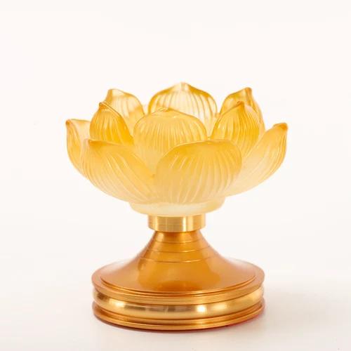 Barevný glazovaný lotosový svícen, držák na máslovou lampu, vysoký svícen, dekorace Buddhy, chrám, buddhistické potřeby