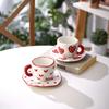 Ceramic Heart Cup and Saucer Set – Stylish Coffee Gift for Couples