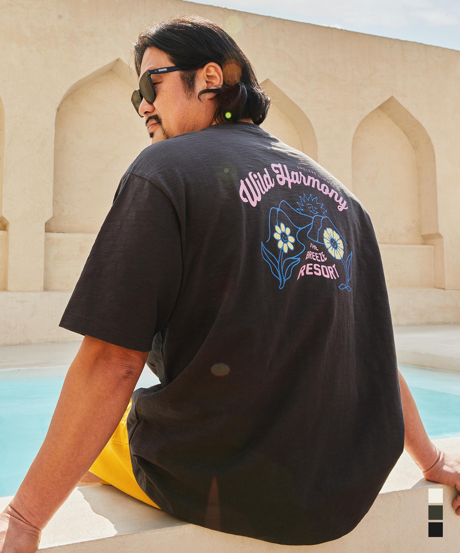 Buboom [Big Size] Wild Harmony Resort T-Shirt Brown/1_Xl(105~115)