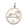 Pendentif médaille constellation du lion zodiaque en argent + chaine