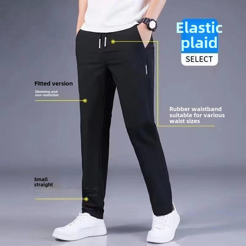 

2023 Мужские модные облегающие прямые повседневные летние брюки 4XL чёрный