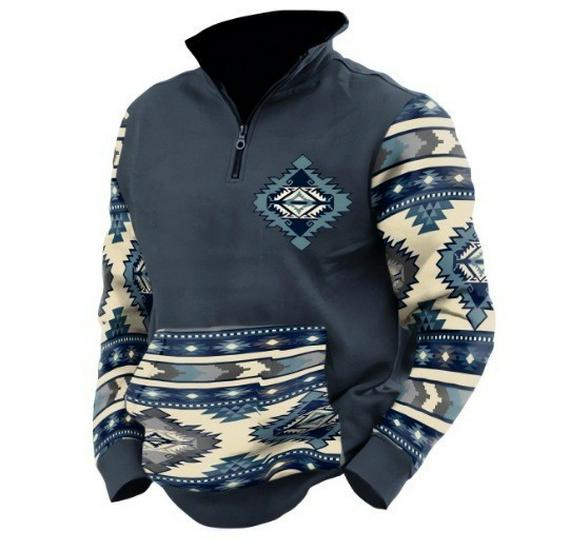 Xiyin Herren Halbreißverschluss Waffelstrick Sweatshirt - Herbst/Winter Stil