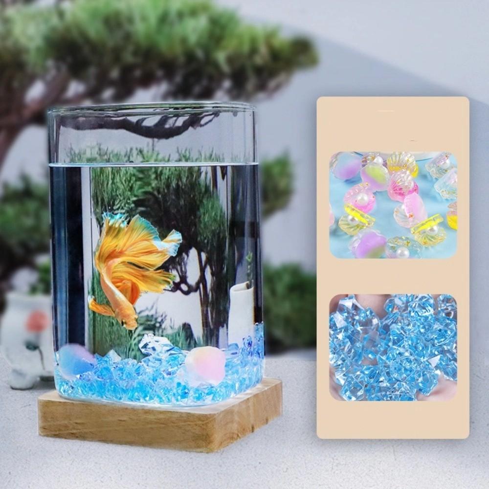 High Transparency Betta Fishtank Glass Ecological Tank Creative Goldfish Tank  Desktop Decoration