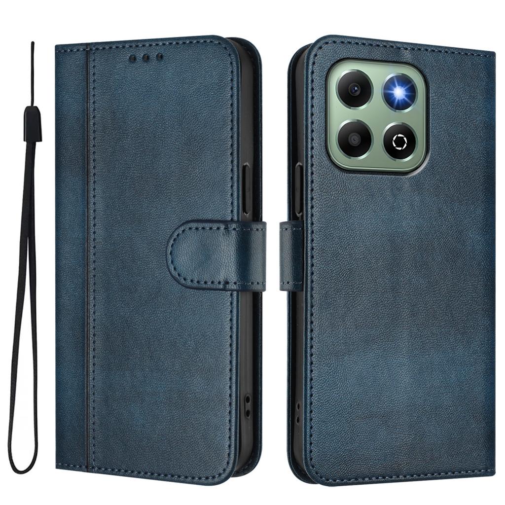 For Honor X6b 4G Cases Wallet Stand Retro Texture Leather Phone Cover with Lanyard