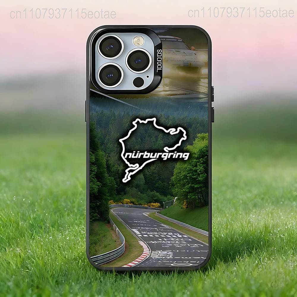Funda para Teléfono de Coche Deportivo N-Nurburgring Para iPhone 17,16,15,14,13,12,11,Pro,Max,Plus,E,Air,Mini Cubierta Negra IMD