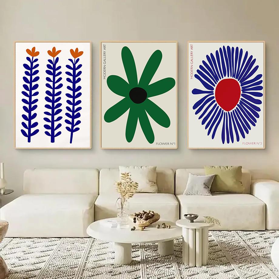 Abstract Flowers Wall Art Posters Gallery Prints Canvas Decorative Painting Wall Decoration Mural Pictures Living Room Decor