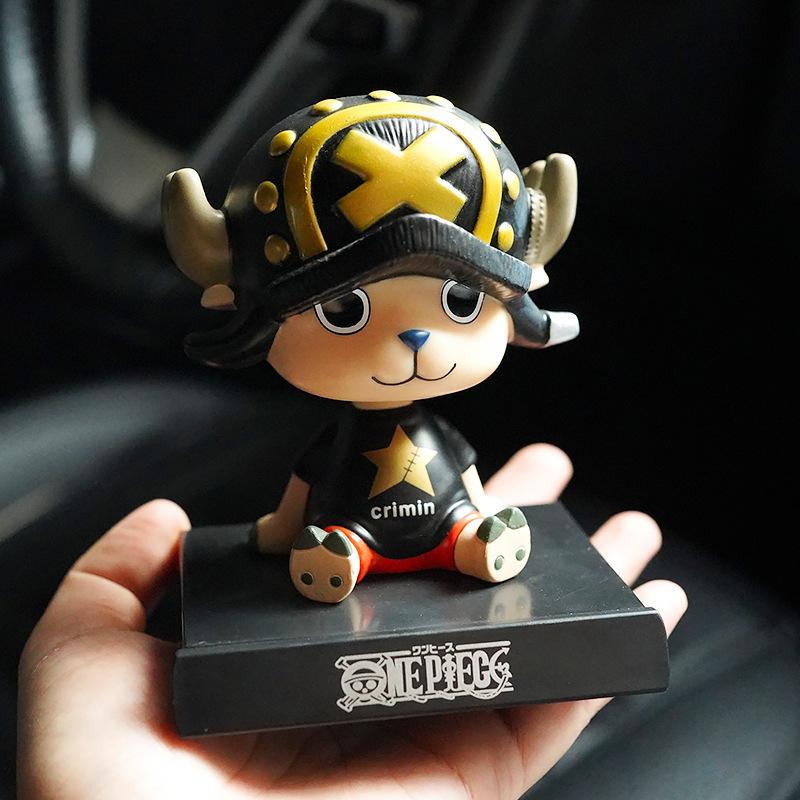 One Piece Luffy Zoro Chopper Car Doll Shaking Head Auto Interior Kawaii Tabletop Ornament Bobble Head Kids Toys Gift