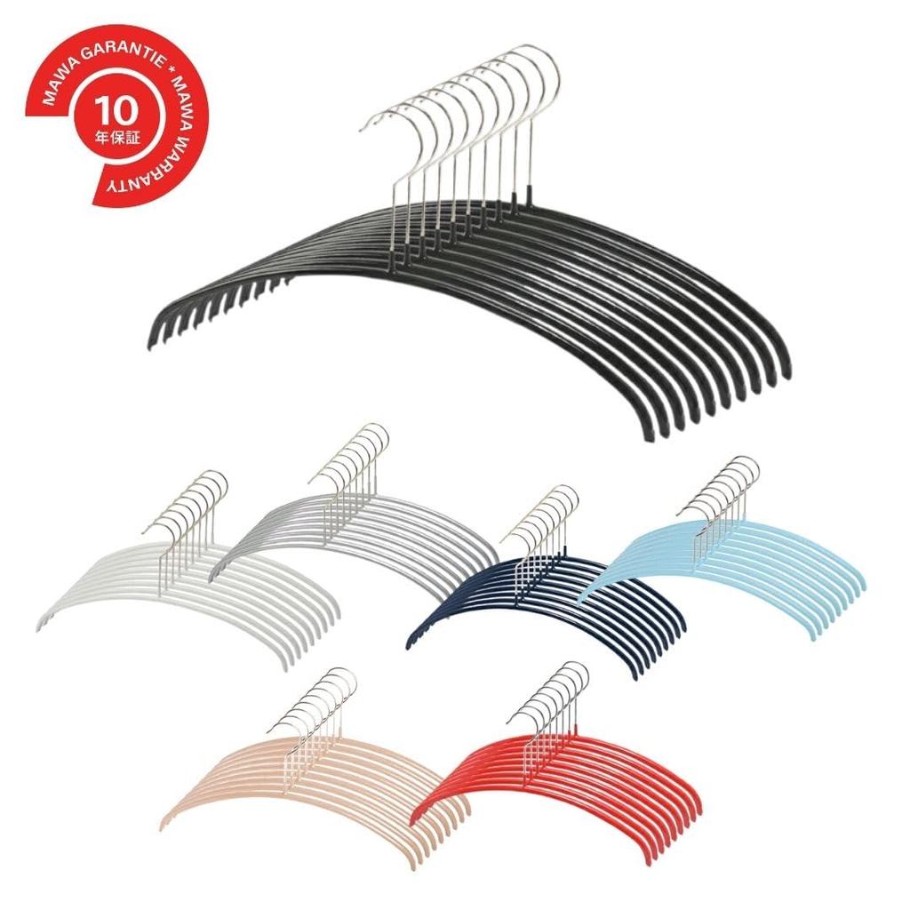 MAWA Tyskillverkade Halkfria Galgar, Ekonomiska, 36-delars Set, för Damtoppar och Ensembler, Svart, 10-delars Set, 10 års Garanti