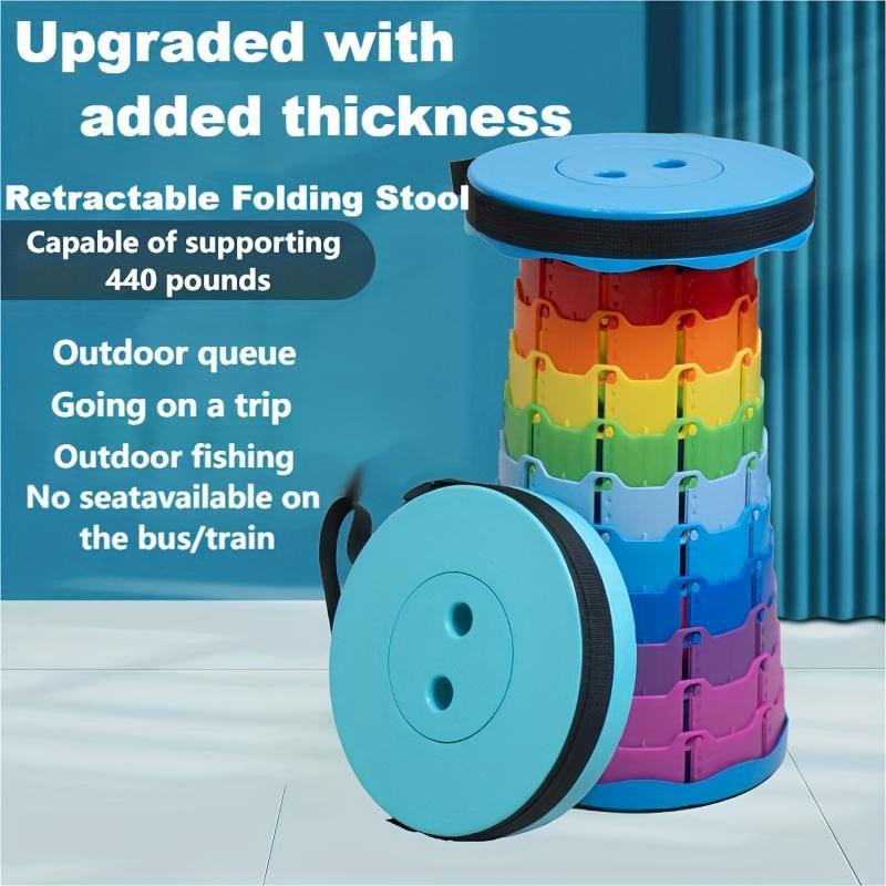 One piece portable folding stool, durable PP material, retractable, suitable for fishing, hiking, barbecue, outdoor activities