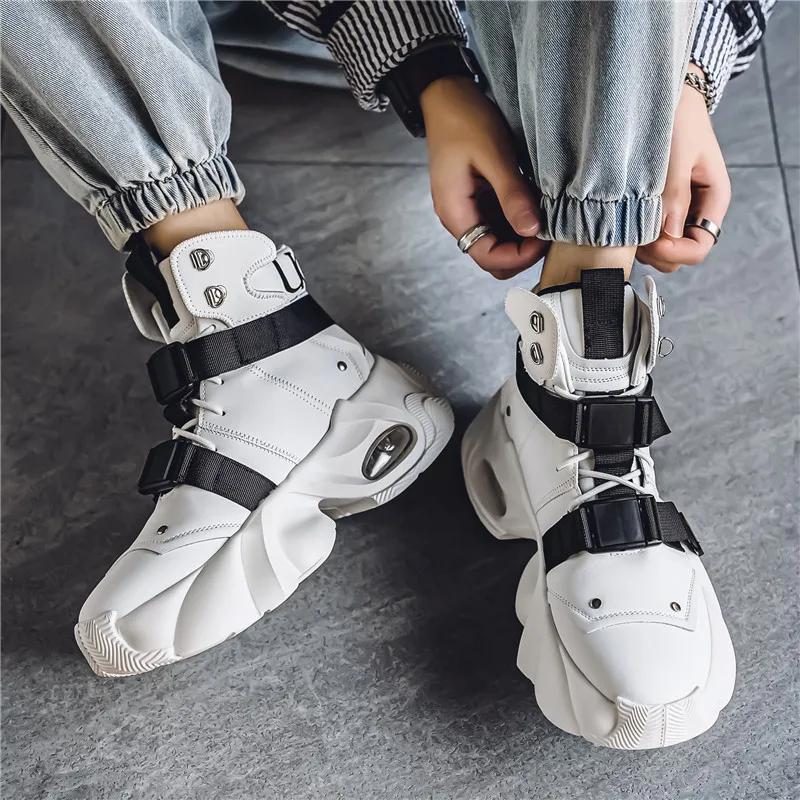 Mode Herren Motorradstiefel Herbst Winter Trendy Allround Leder Mode Herrenschuhe Neu High-Tops Klassischer Schlichter Stil Freizeitstiefel
