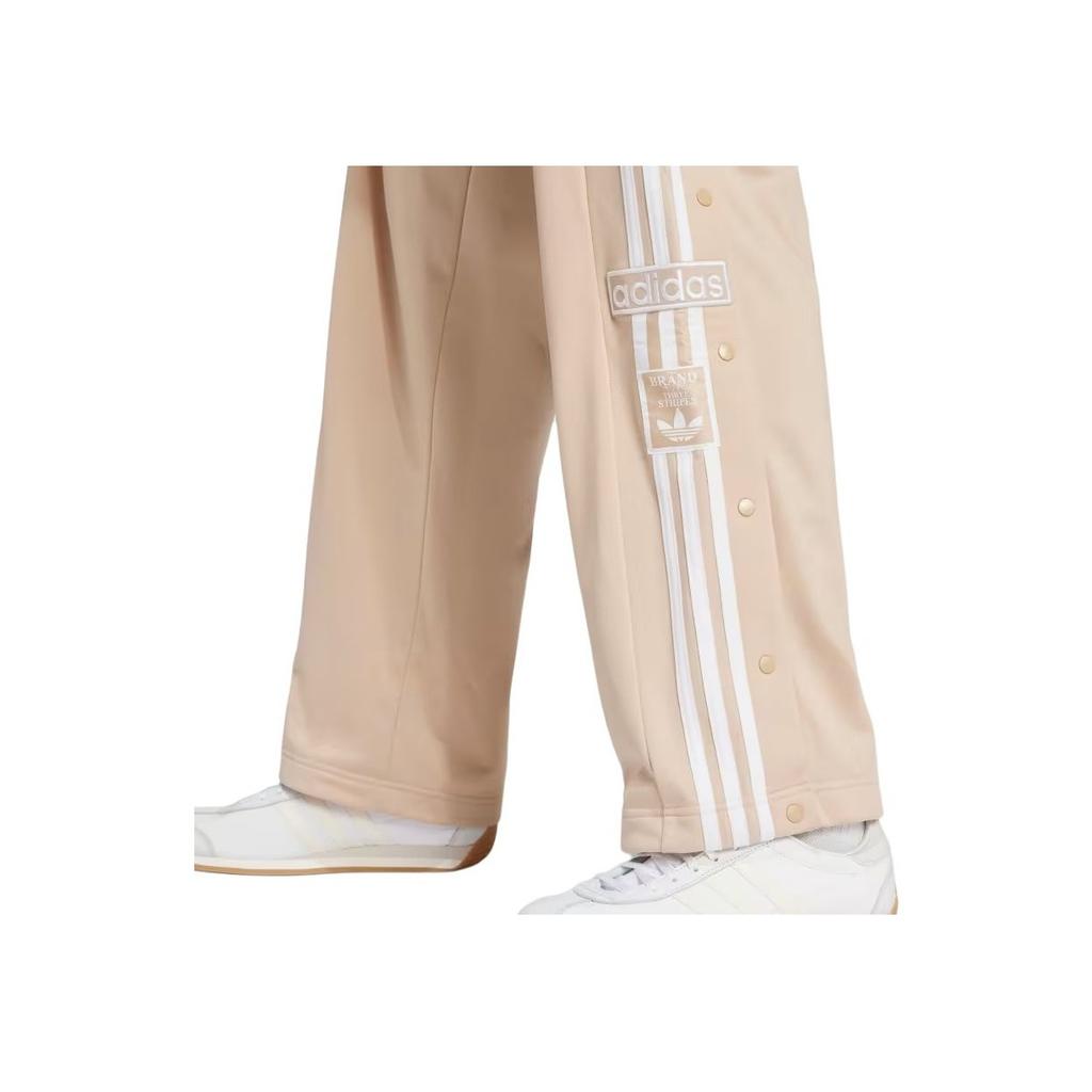 adidas Originals Adibreak Striped Loose Fit Mid Rise Straight Leg Knit Sports Pants Men Bottoms Magic-Beige IY9926