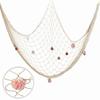 1x2m Decorative Fishing Net Beige Color Wall Hanging Display Net Nautical Fishing Net  Table Decor