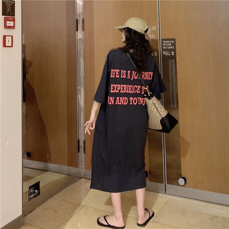 

YYFS Женская мода Лето Весна Рукава 1/2 Круглый вырез Свободная талия Повседневные платья XXXXL темно-серого