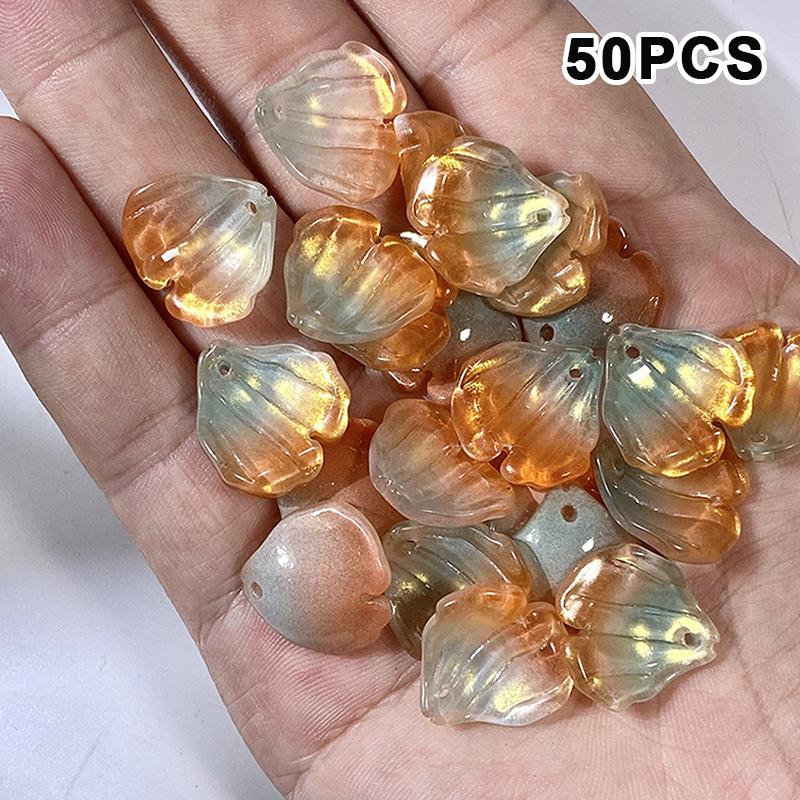 50Pcs Acrylic Diy Galsang Flower Loose Beads Earrings For Jewelry Making Necklace Bracelets