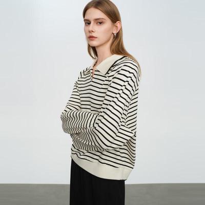 Women's Striped Pullover Sweatshirt