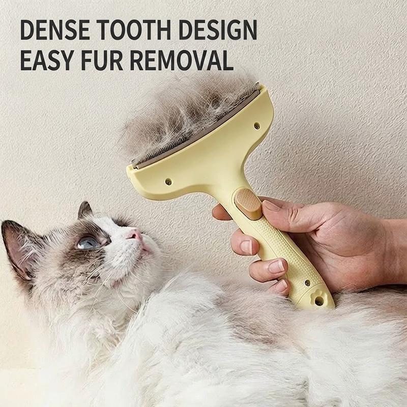 Professional Curved Pet Grooming Comb Universal Deshedding Brush For Dogs And Cats Loose Undercoat Fur Removal Tool Easy To Use