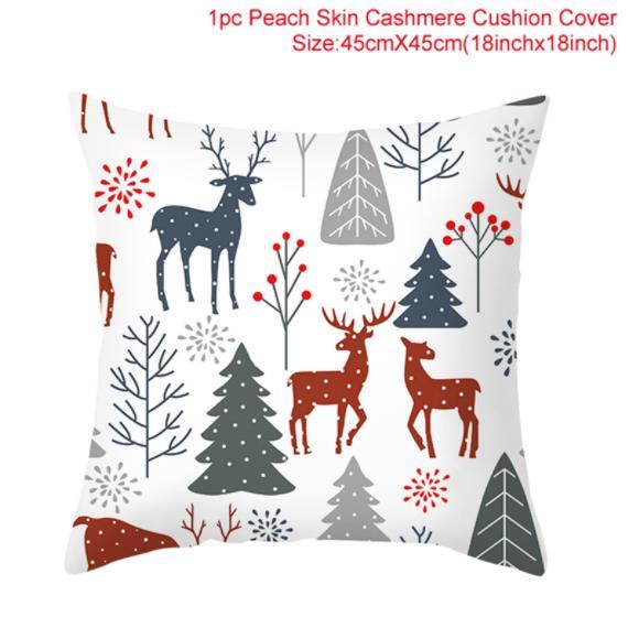45cm Christmas Cushion Cover Navidad Merry Christmas Decorations For Home Xmas Noel Cristmas Ornaments New Year Gifts