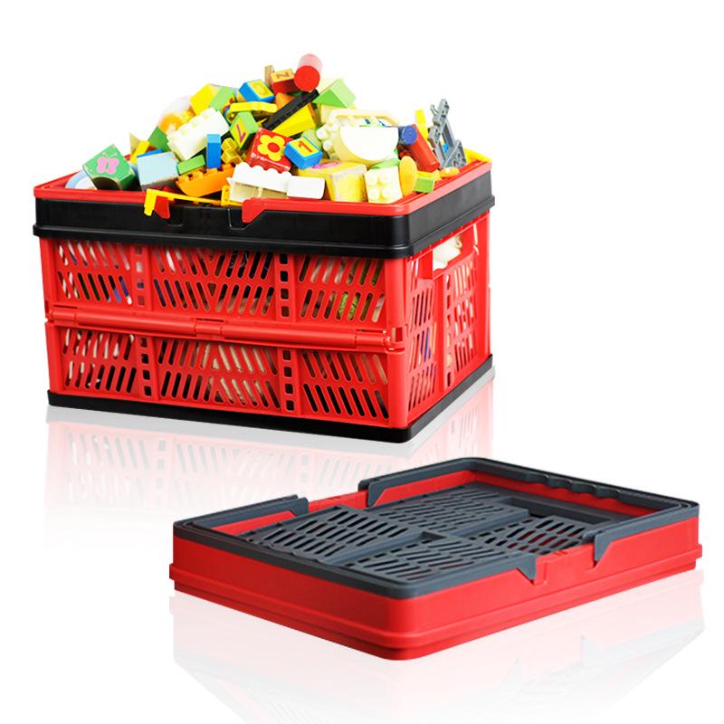 Foldable Plastic Shopping & Storage Basket for Market, Picnic, & Home