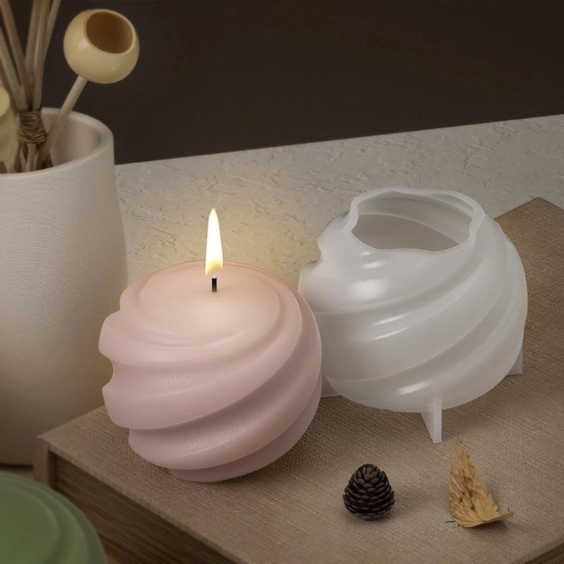 Rotating Planet Silicone Candle Mold 3D Round Carving Ball Resin Plaster Soap Molds DIY Creative Gypsum Clay Mold Craft