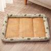 Square Summer Cooling Sleeping Dog Bed for Large Dog Cushion Spring Breathable Antislip Cat Bed Bamboo Cat Mat Pet Bed for Dog