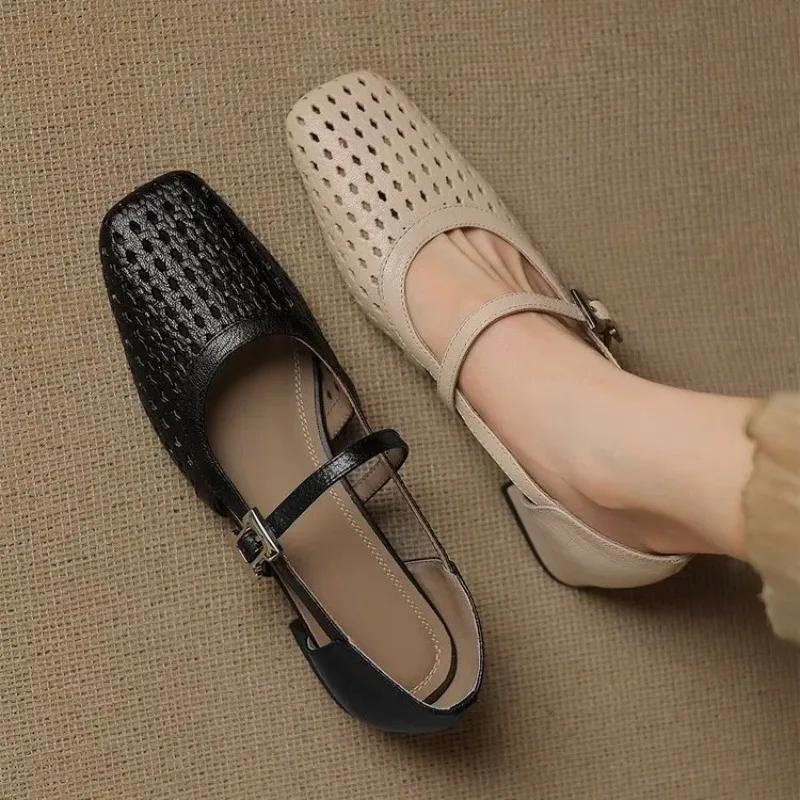 Fashion 2025 Hot Sale Shoes Female Shallow Women's High Heels Fashion Buckle Strap Dress New Square Toe Best Seller Heels Women Zapatos