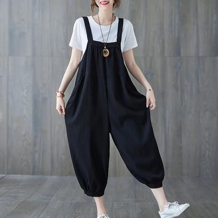 Casual Overalls Women's Summer Clothes Large Size Loose Covering Meat Was Thin Harlan One-piece Pants