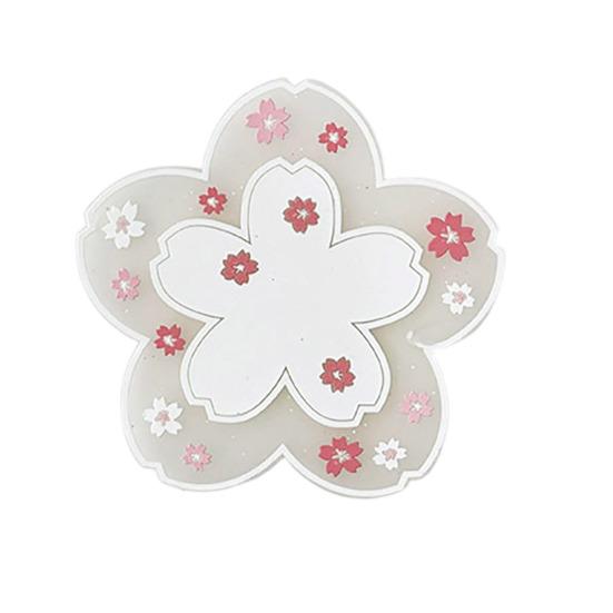 Yousheng Cherry Blossom Silicone Coaster, Heat Insulation Mat for Table, Non Slip Thickened Pad for Cups And