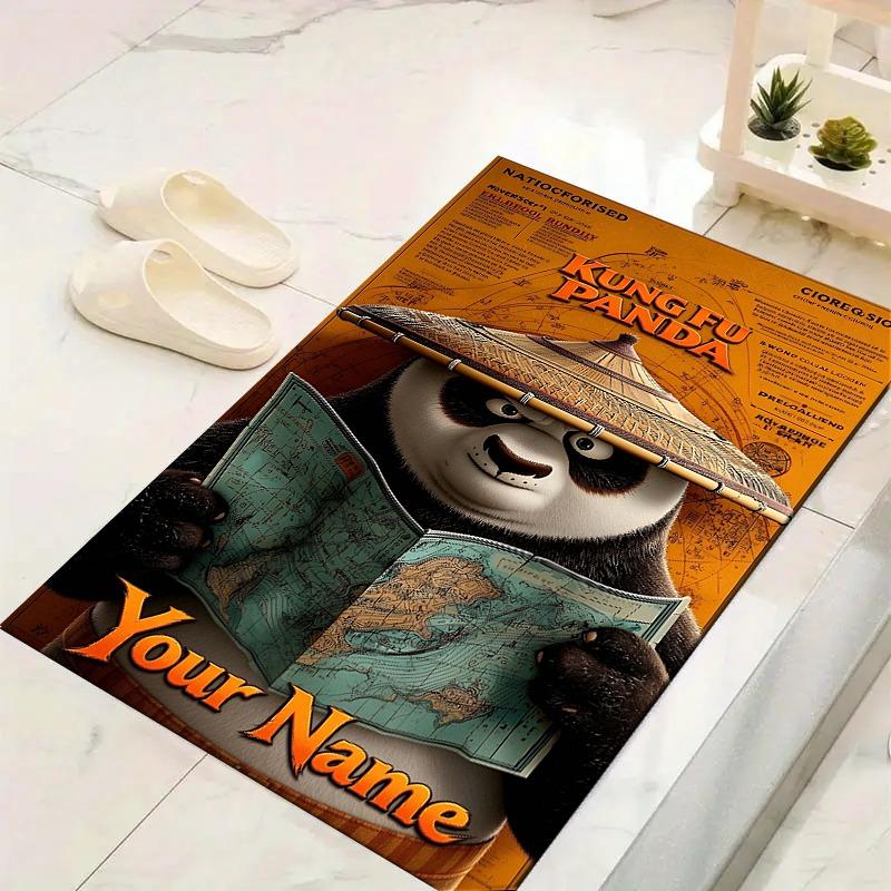 Custom 1Pc Kung Fu Map Flannel Personalized Rug Non Slip Floor Mat Soft Carpet for Living Bedroom Office Home Decor Gift
