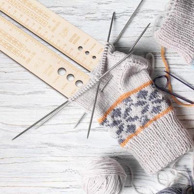 Wooden Sock Ruler Knitting Tool Stocking Blocker Knit Sock Ruler Convenient Practical DIY Supplies Smooth Knitting Accessories
