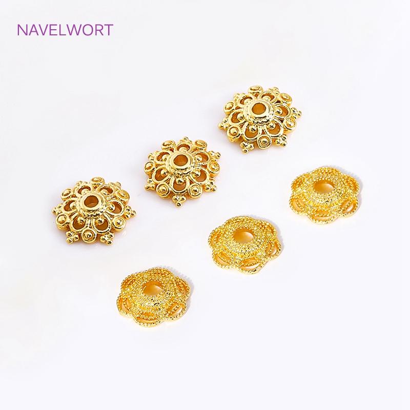 18K Gold Plated Cloud Pattern Bead Caps For Jewelry Making High Quality Brass Hollow Bead Caps DIY Bracelet Making Findings