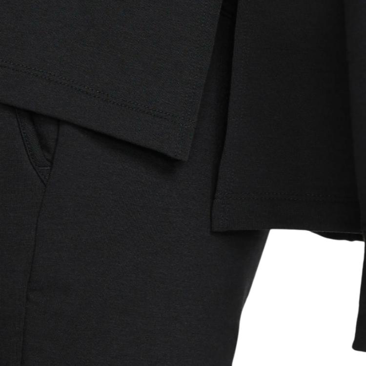 Nike Solid Color Short Hoodie Women tops Black DM7034-010