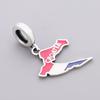 925 Silver Pan Charms Fit Original Bracelet Europe Greece Iceland France Italy Finland Flag Map Dangle Bead for Jewelry Making