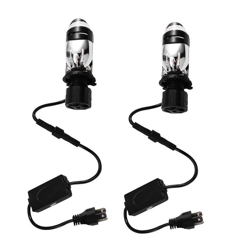 Auto Lamp LED H4 Lens A82 HIB2 Bulbs Headlights Dual Projector Mini Lens For Car Motorcycle Black RHD