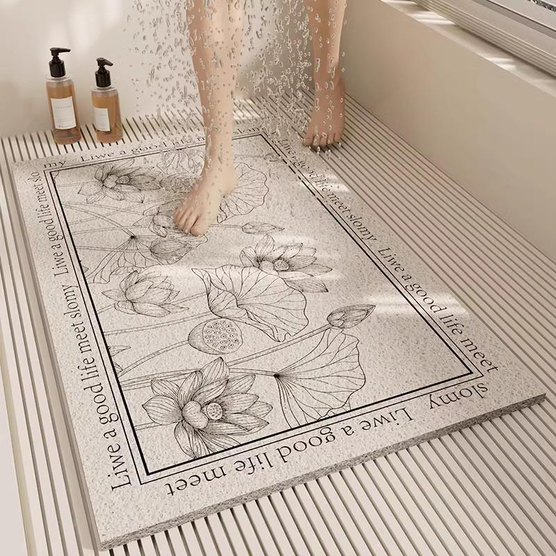 Washable Anti-Slip Bathroom Mat - Dirt-Resistant, Easy-Clean, Hollow Design Foot Pad