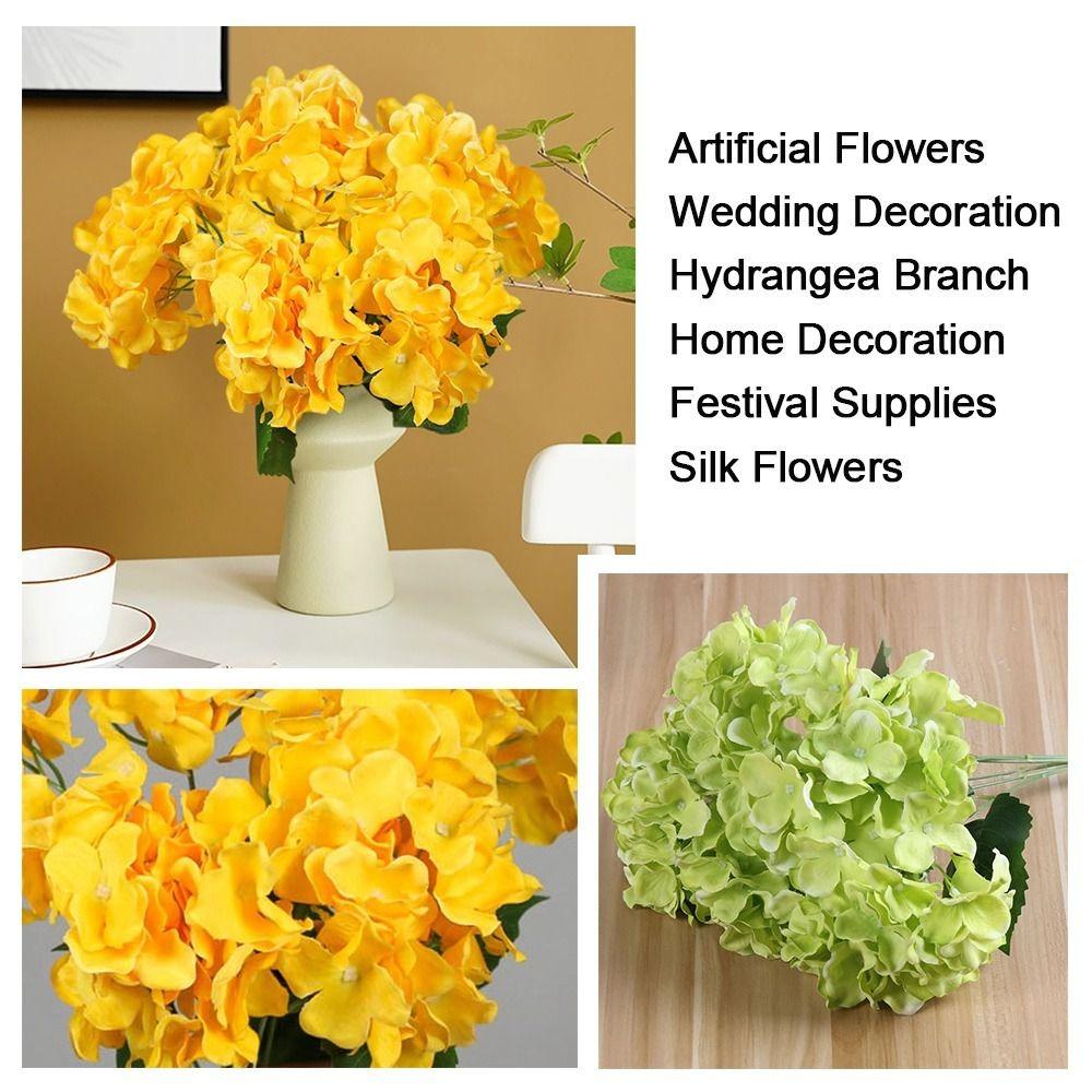 Seiden Künstliche Hortensienblume 5 Köpfe Brautstrauß Hochzeitsblumengesteck