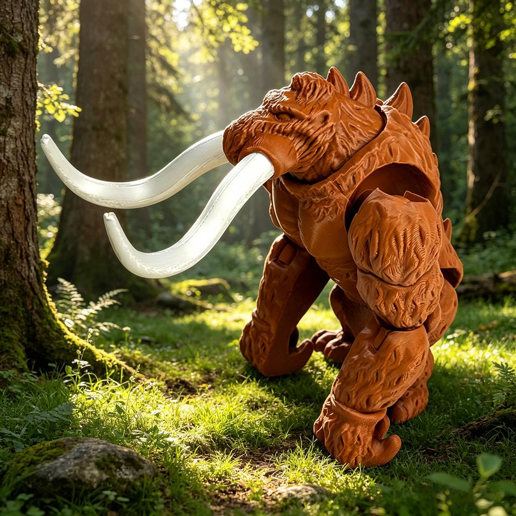 Mammut Terrestre Stampato in 3D Giocattolo Articolato Mobile Animale di Simulazione Modello di Mammut Decorazione per la Casa Ornamenti per Ufficio Collezioni per Ragazzi Regali